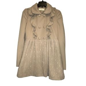 a’reve size Large Ruffle Lace Babydoll Peasant Peacoat